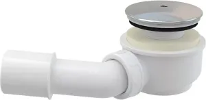 Alcaplast sifon pro sprchovéí vaničky 60mm SNÍŽENÝ v.65mm+koleno, chrom, 52l/min, Alca Plast, i pro keramické vaničky, nízký A471CR-60 A471CR-60