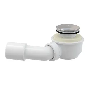 Alcaplast sifon sprchový pro vaničky 50mm SNÍŽENÝ v.65mm koleno, chrom, 52l/min, Alca Plast, i pro keramické vaničky, nízký A471CR-50 A471CR-50