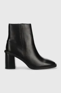 Kožené kotníkové boty Aldo Filly dámské, černá barva, na podpatku