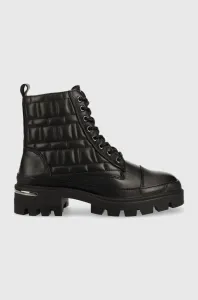 Kožené kotníkové boty Aldo Quilt dámské, černá barva, na platformě #4179774