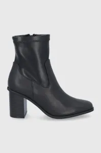 Kožené kotníkové boty Aldo dámské, černá barva, na podpatku #5456508