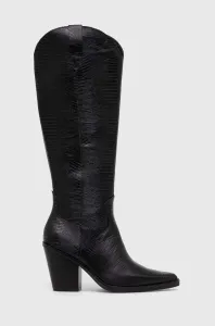 Kožené kozačky Aldo Nevada dámské, černá barva, na podpatku, 13472512.Nevada #5938084