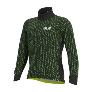 ALÉ Cyklistická zateplená bunda - PR-R GREEN BOLT - černá/zelená M