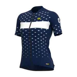 ALÉ Cyklistický dres s krátkým rukávem - PRR STARS LADY - modrá/bílá S