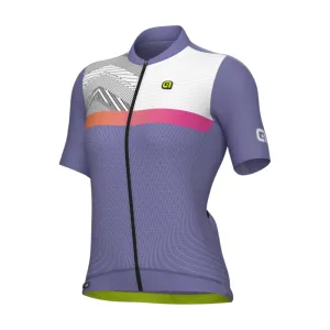ALÉ Cyklistický dres s krátkým rukávem - ZIG ZAG PR-S - fialová M #4713057