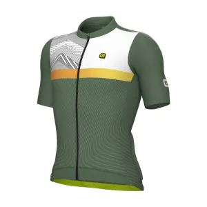 ALÉ Cyklistický dres s krátkým rukávem - ZIG ZAG PR-S - zelená