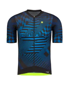 ALÉ Cyklistický dres s krátkým rukávem - PR-S CHECKER - modrá 2XL