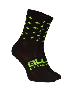 ALÉ Cyklistické ponožky klasické - STARS - černá/žlutá 44-47