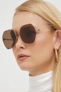 Sluneční brýle Alexander McQueen dámské, zlatá barva #2030589