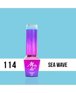 114. MOLLY LAC gél lak - Sea Wave  5ML Modrá