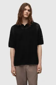 Bavlněné polo tričko AllSaints černá barva #5911013