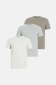 Bavlněné tričko AllSaints BRACE SS CREW 3-pack béžová barva
