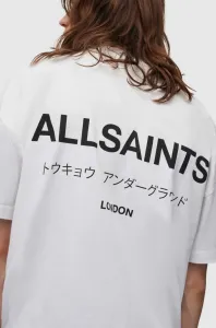 Bavlněné tričko AllSaints bílá barva, s potiskem #4845263