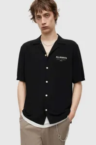 Košile AllSaints pánská, černá barva, regular #5408808