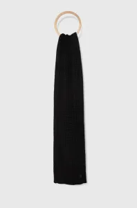 Šátek z vlněné směsi AllSaints černá barva, hladký #6117495