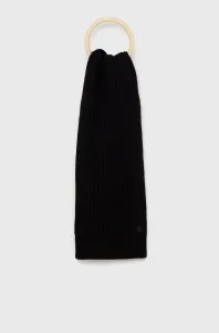 Šátek z vlněné směsi AllSaints černá barva, hladký #3444415