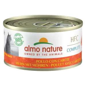 Výhodné balení Almo Nature HFC Complete 24 x 70 g - losos a tuňák s mrkví