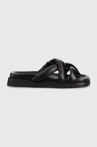 Kožené pantofle Alohas Slip On Cross dámské, černá barva, S00202.25 #5010478