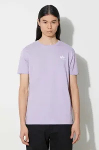 Bavlněné tričko Alpha Industries fialová barva, s potiskem