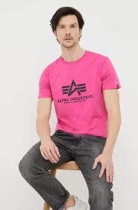 Bavlněné tričko Alpha Industries růžová barva, s potiskem #6146806