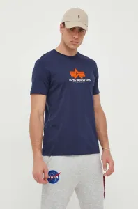 Bavlněné tričko Alpha Industries tmavomodrá barva, s aplikací