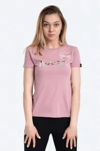 Bavlněné tričko Alpha Industries NASA PM růžová barva, 198053.487-pink
