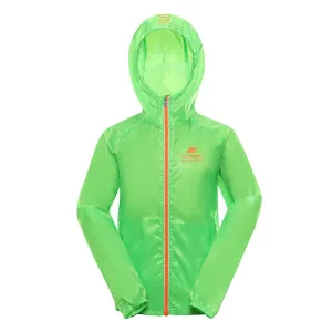 ALPINE PRO Biko Zelená Dětská ultralehká bunda s impregnací 140-146