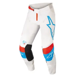 Motokrosové kalhoty Alpinestars Techstar Quadro bílá/modrá neon/červená  36