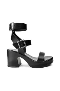 Sandály Altercore Nang dámské, černá barva, na podpatku #5269656