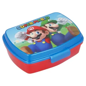 Dětský box na svačinu Super Mario - červený/modrý