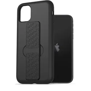 AlzaGuard Liquid Silicone Case with Stand pro iPhone 11 černé