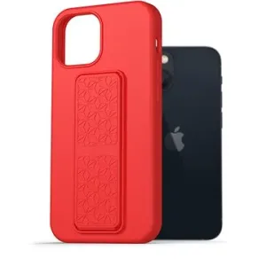 AlzaGuard Liquid Silicone Case with Stand pro iPhone 13 Mini červené