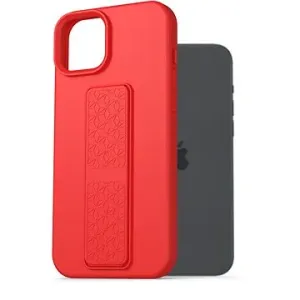 AlzaGuard Liquid Silicone Case with Stand pro iPhone 15 Plus červené