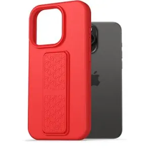 AlzaGuard Liquid Silicone Case with Stand pro iPhone 15 Pro Max červené