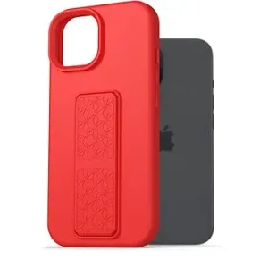 AlzaGuard Liquid Silicone Case with Stand pro iPhone 15 červené