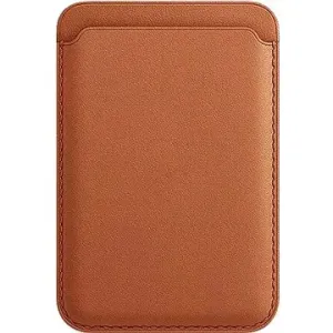 AlzaGuard Genuine Leather Wallet Compatible with Magsafe sedlově hnědá