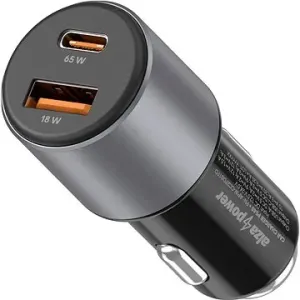 AlzaPower Car Charger P540 USB + USB-C Power Delivery 65W šedá