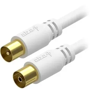 AlzaPower Core Coaxial IEC (M) - IEC (F) pozlacený konektor 10 m bílý