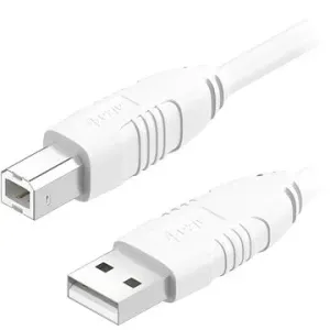 AlzaPower LinkCore USB-A to USB-B 1m bílý
