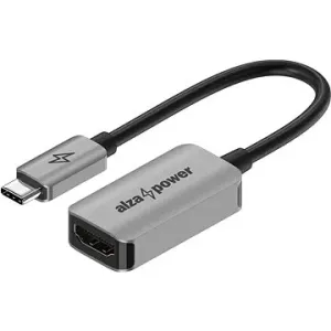 AlzaPower USB-C (M) to HDMI 2.1 (F) 8K 60Hz 0.15m stříbrný