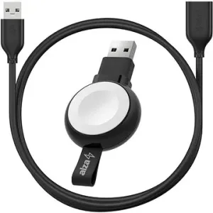 AlzaPower Wireless MFi Watch charger 120 USB-A černá + Datový kabel Core USB-A (M) to USB-A (F) 2.0, #4692491