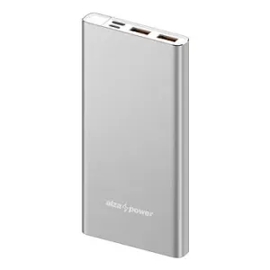 AlzaPower Metal 10000mAh Fast Charge + PD3.0 stříbrná