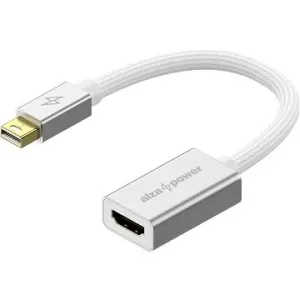 AlzaPower AluCore Mini DisplayPort (M) na HDMI 4K 30Hz (F) stříbrná