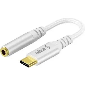 AlzaPower USB-C (M) to 3.5mm Jack (F) 0.1m stříbrný