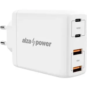 AlzaPower G300 GaN Fast Charge 100W bílá