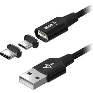 AlzaPower MagCore 2in1 USB-A to Micro USB/USB-C 60W 2m černý