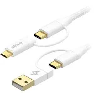 AlzaPower MultiCore 4in1 USB 2m bílý