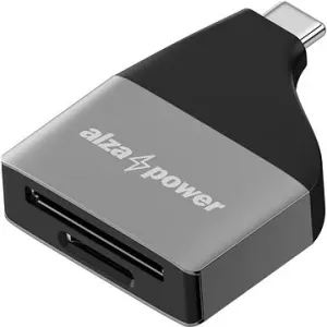 AlzaPower USB-C 3.0 Metal Memory Card Reader stříbrná