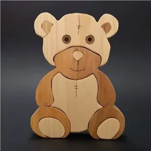 AMADEA Dřevěné puzzle medvěd 15 cm