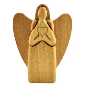AMADEA Dřevěný anděl, masivní dřevo, výška 10 cm #4834319